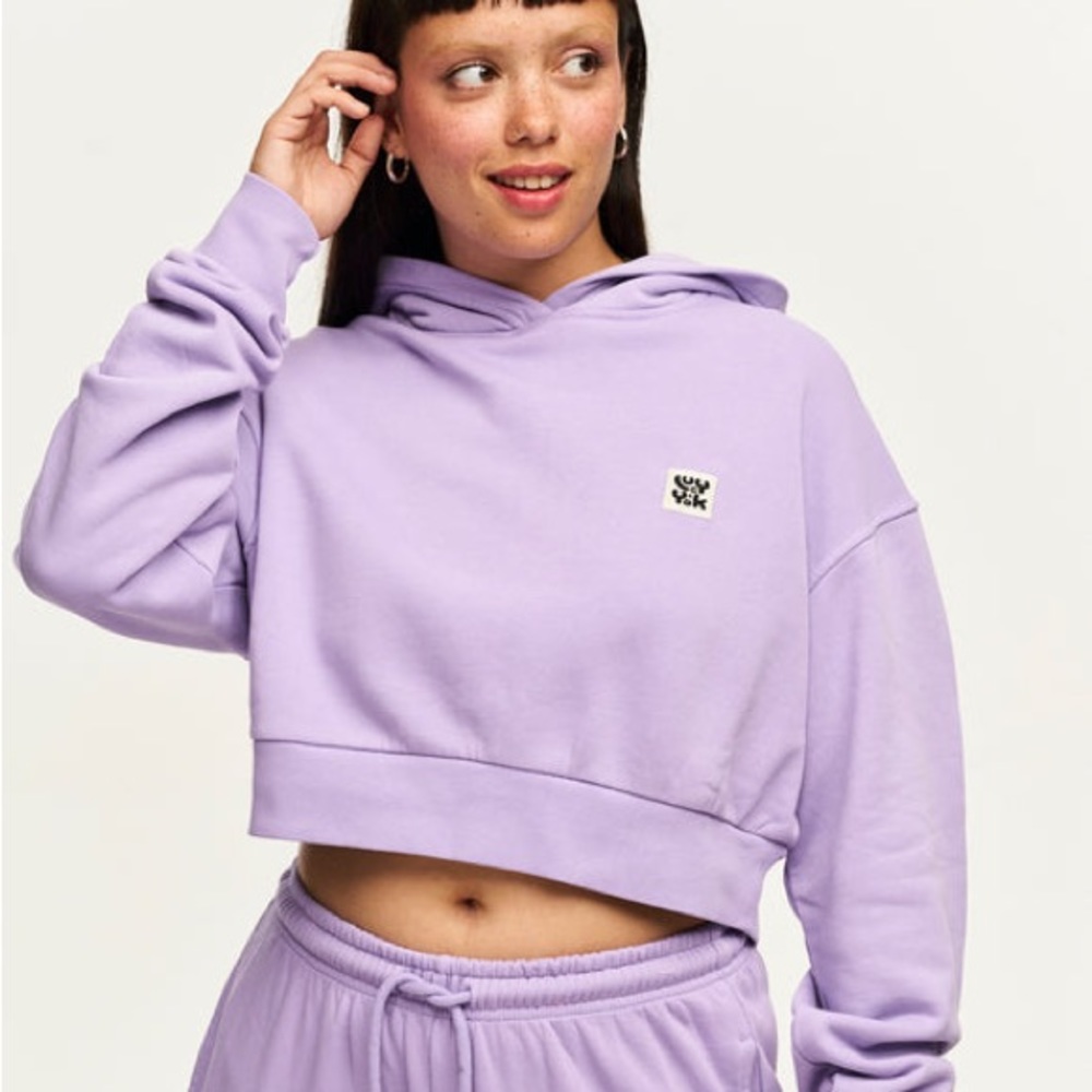 Lilac Lucy & Yak Casey Cropped Hoodie